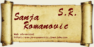Sanja Romanović vizit kartica